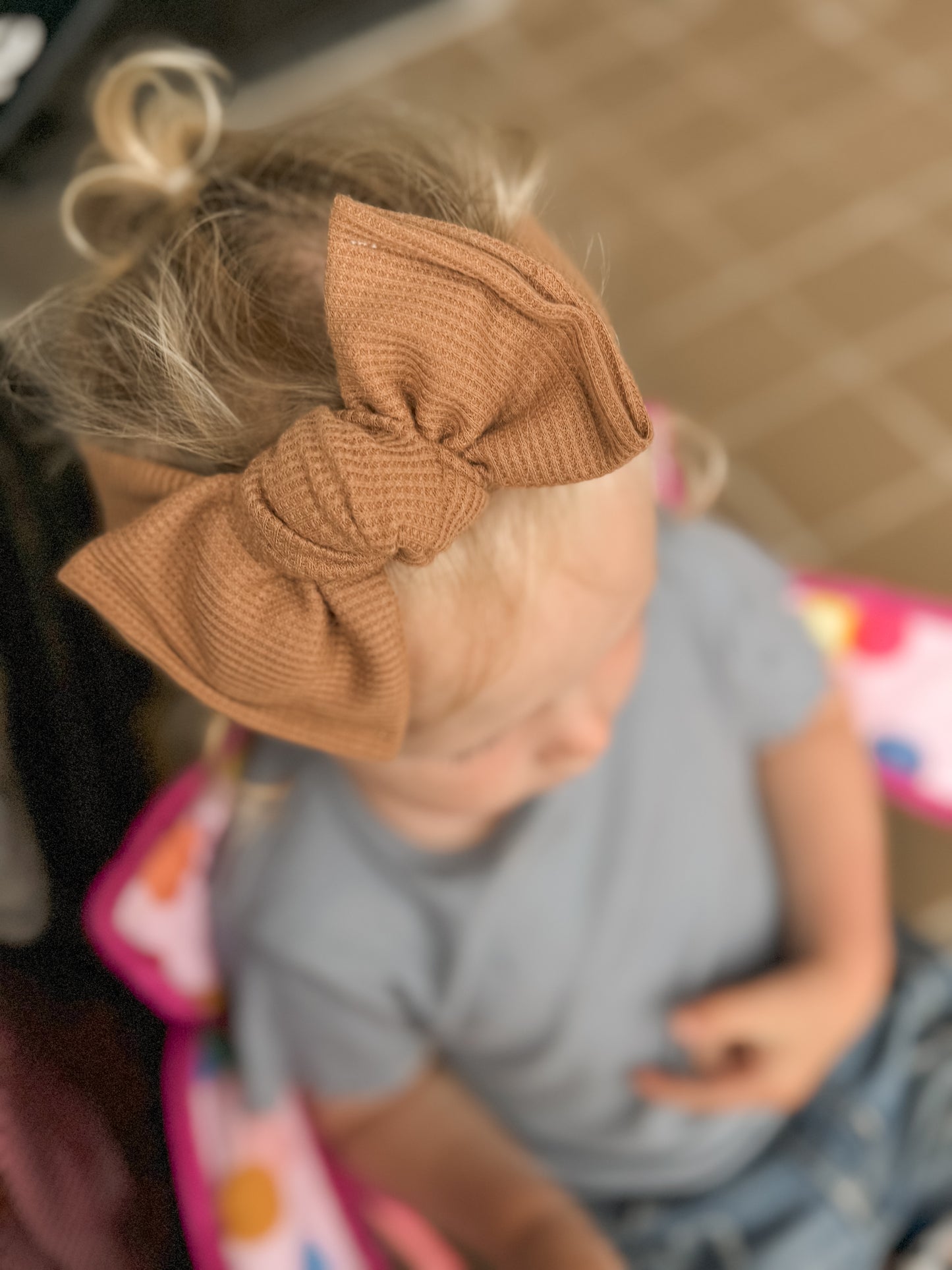 Chestnut Waffle Chunky Bow