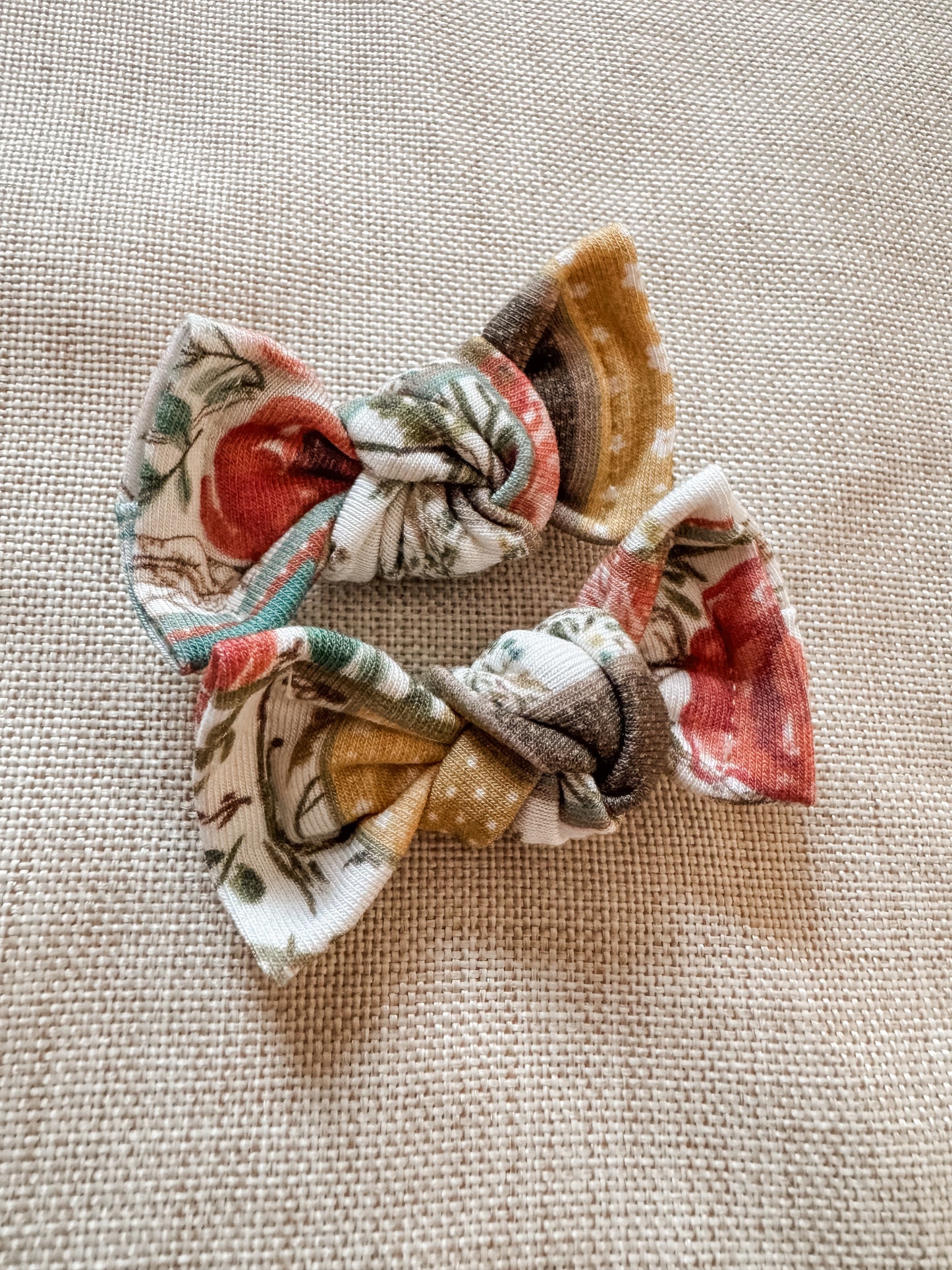 Annie Rose Patchwork Bamboo Classic Bow Clip
