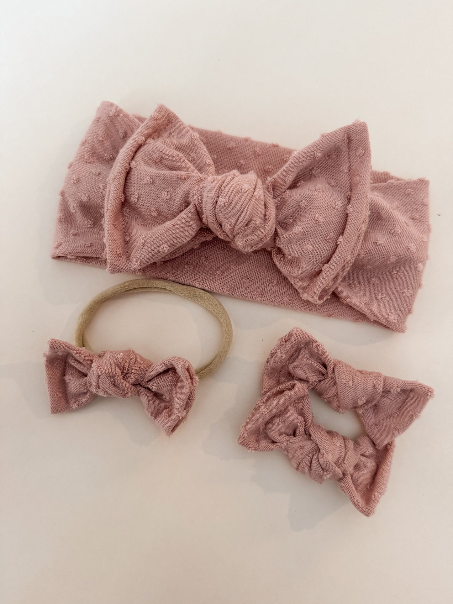 Ballet Slipper Swiss Dot Chunky Bow