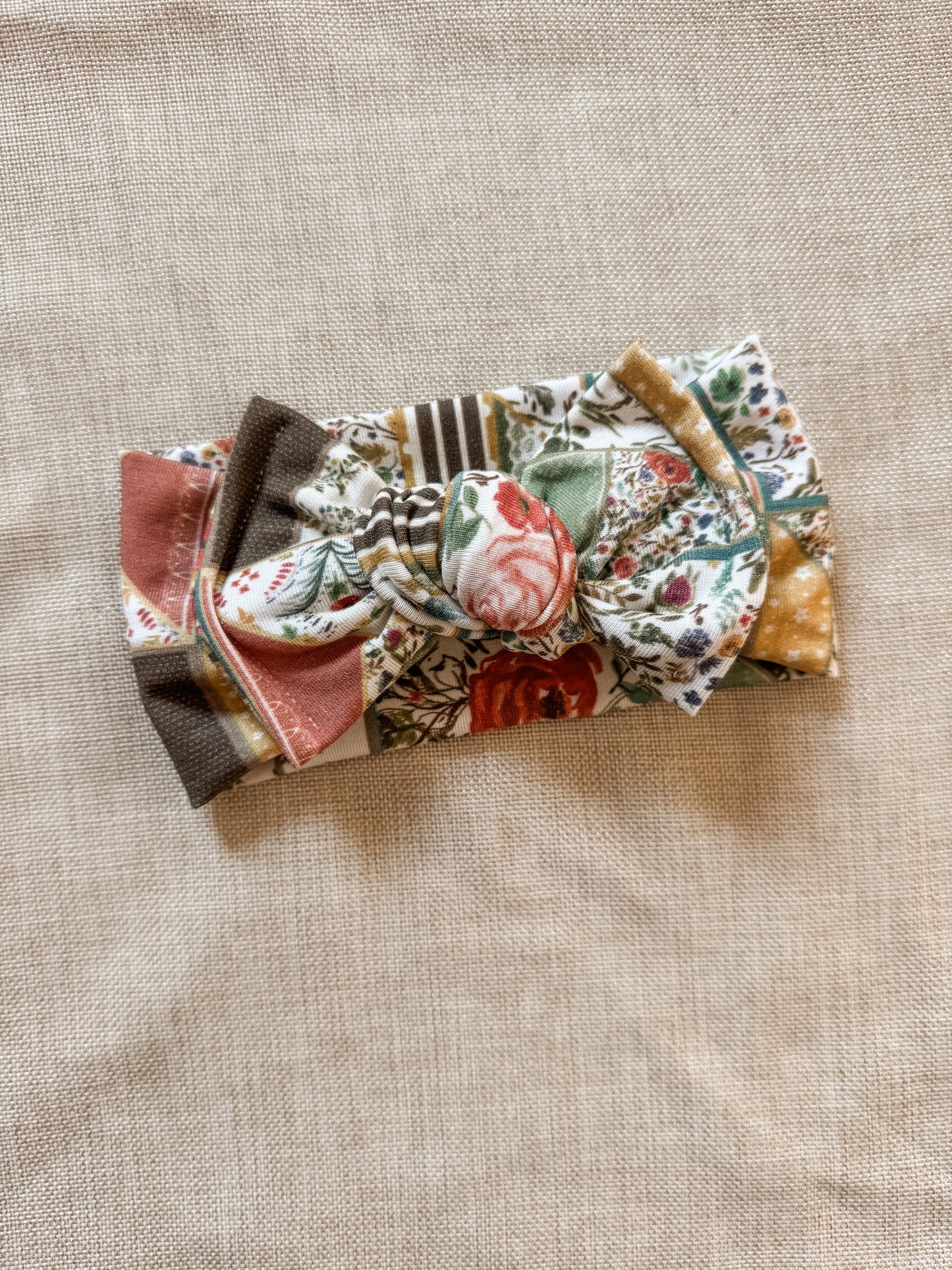 Annie Rose Patchwork Bamboo Chunky Bow