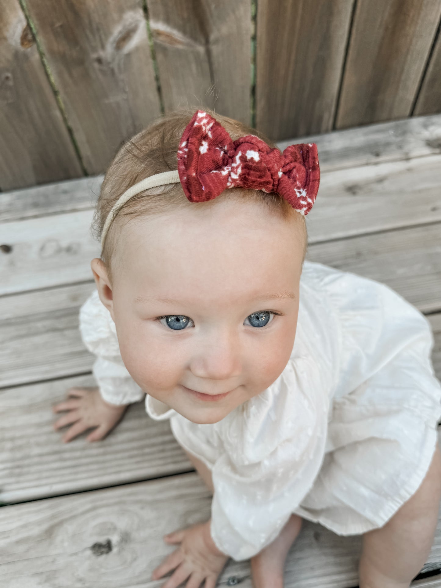 Burgundy Blooms Classic Bow