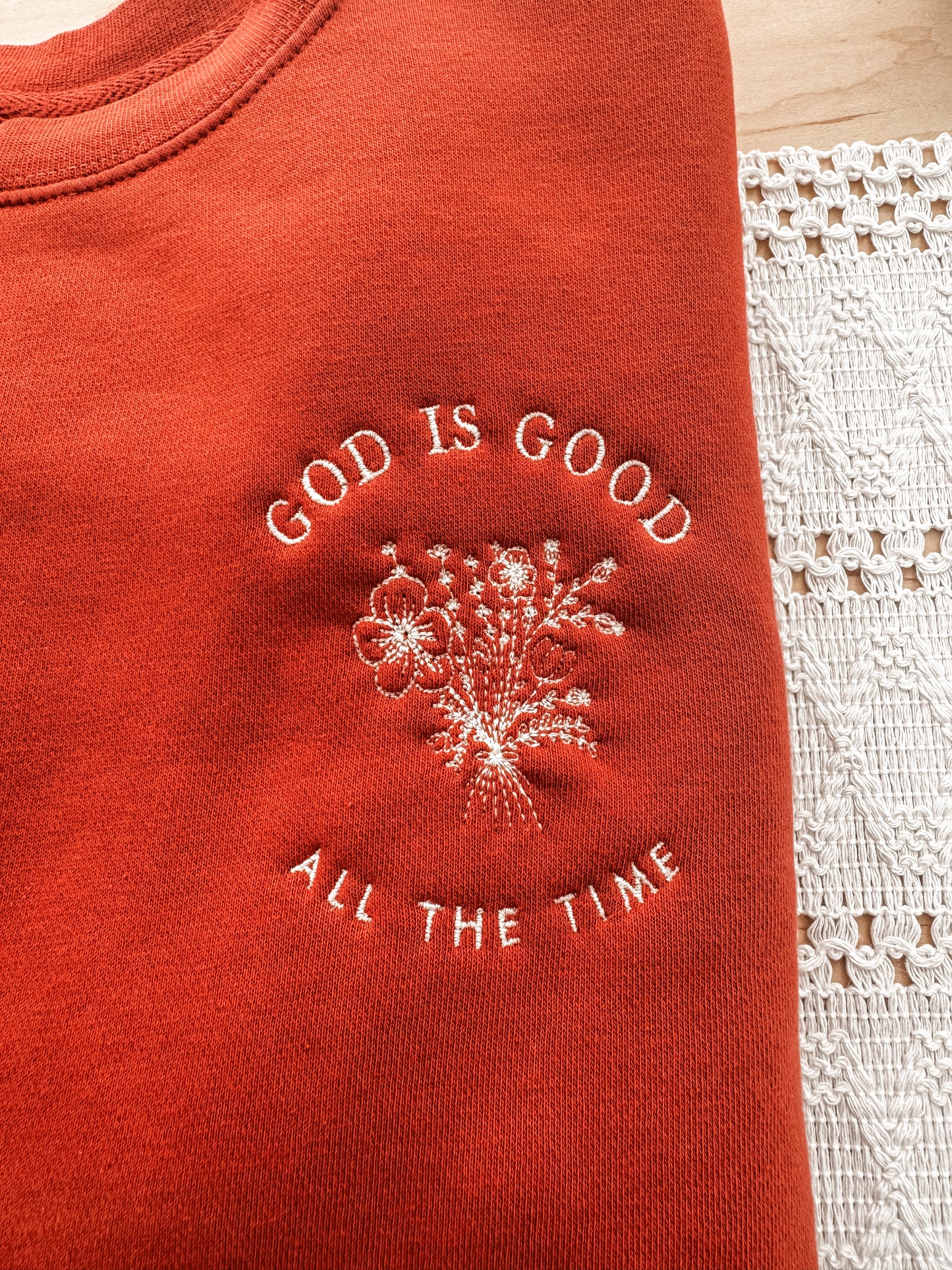 God is Good All The Time Crewneck | Amber | MADE TO ORDER