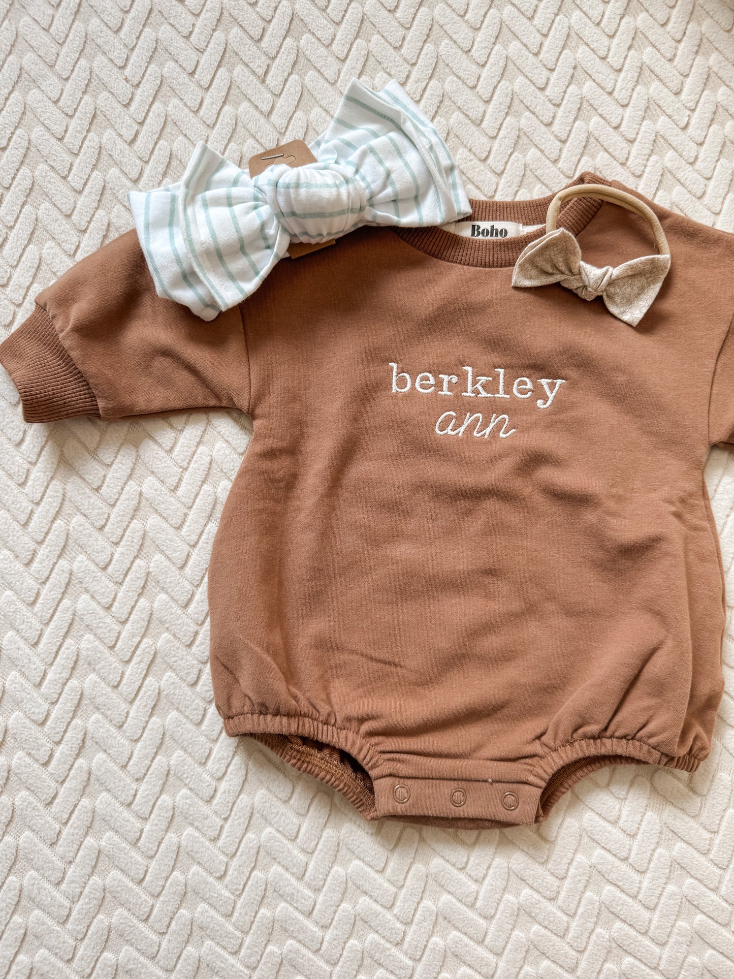 Customized Name Bubble Romper Crewneck - MADE TO ORDER