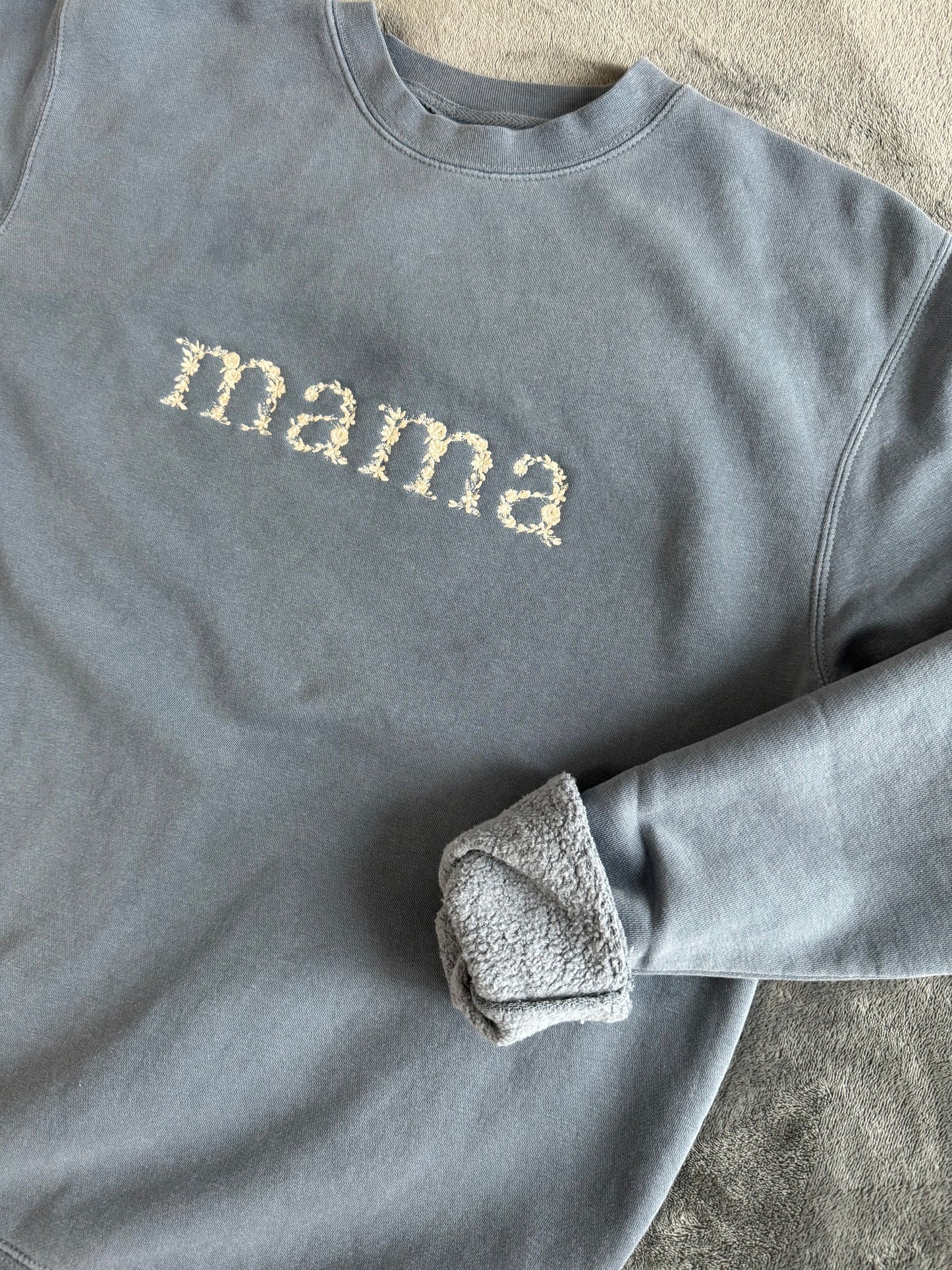 mama Floral | Slate Blue - MADE TO ORDER