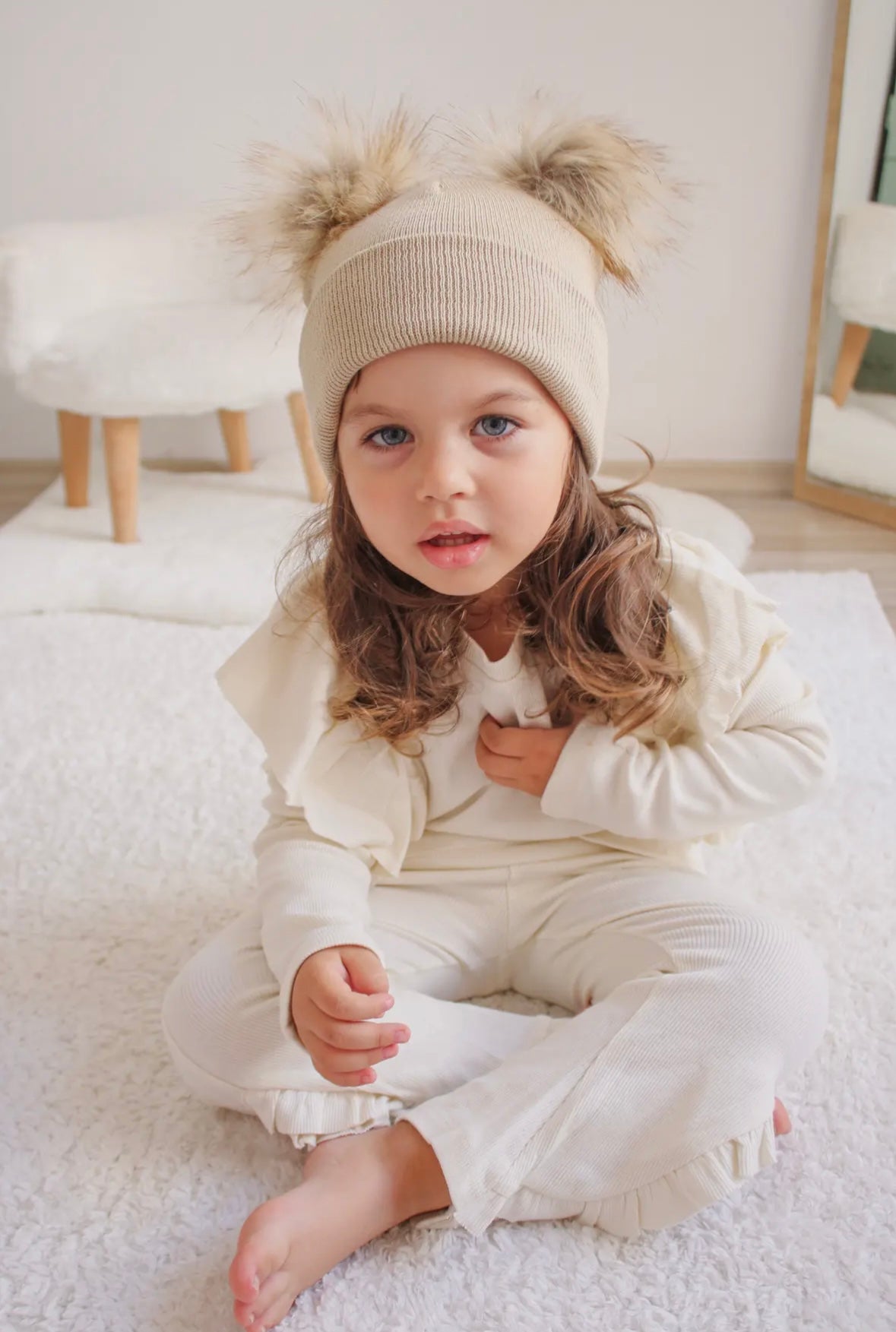 Pom Pom Baby/Kid's Beanie Hat, Newborn To 8 Years, Unisex