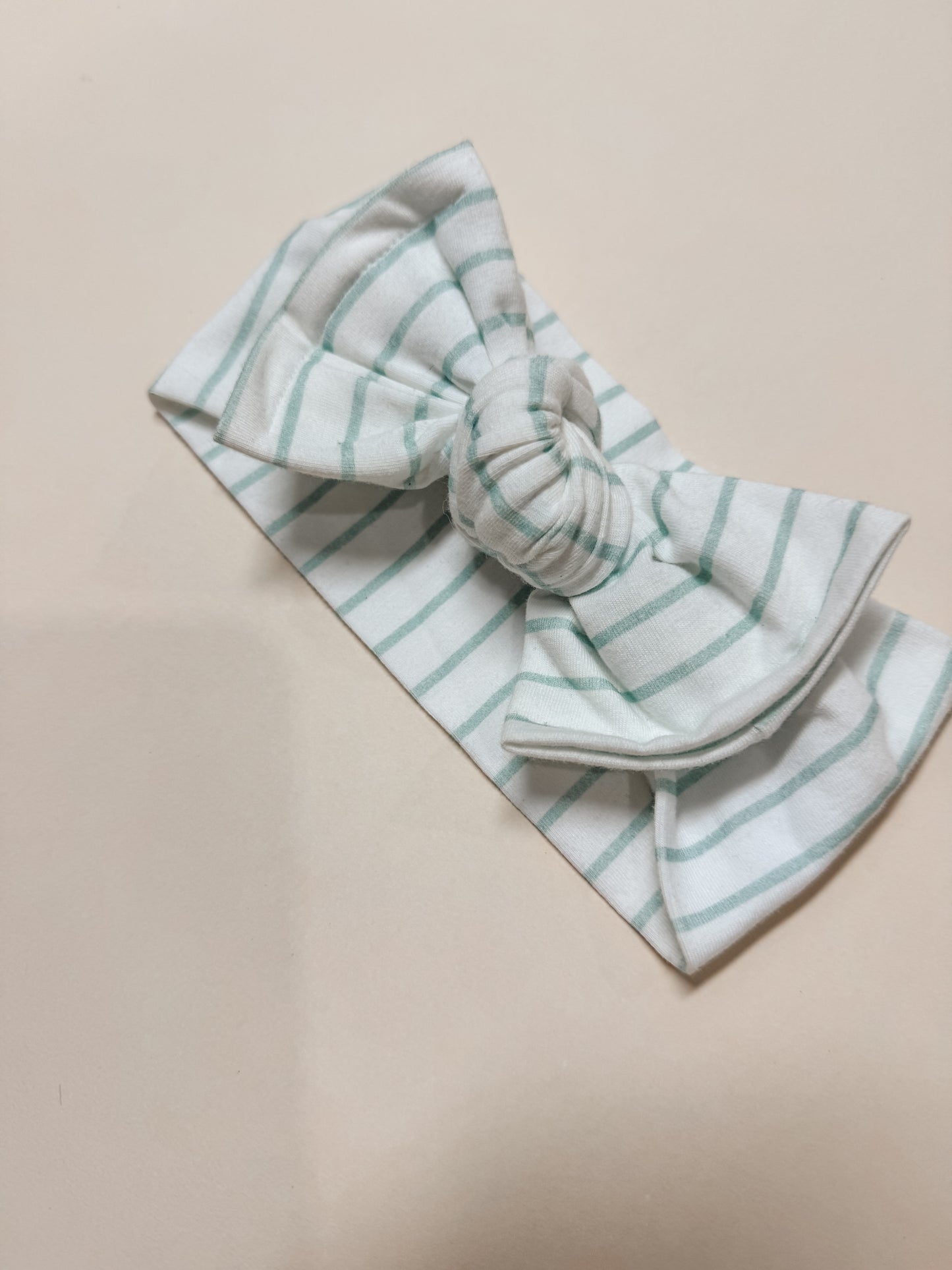 Teal Striped Chunky Bow