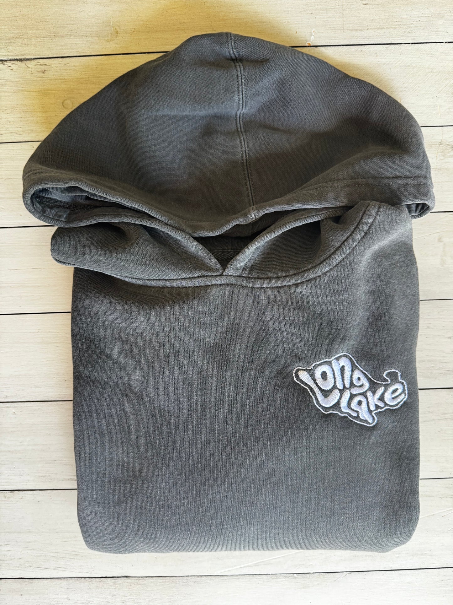 Retro Long Lake (Chest) Youth Hoodie | MADE TO ORDER | Multiple Color Options