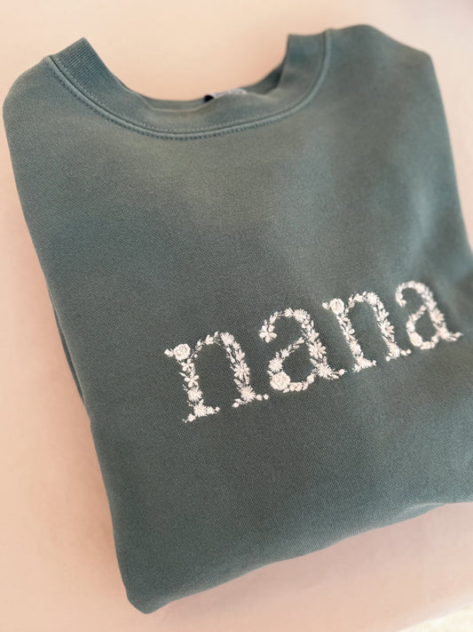 nana Floral | Alpine Green - MADE TO ORDER