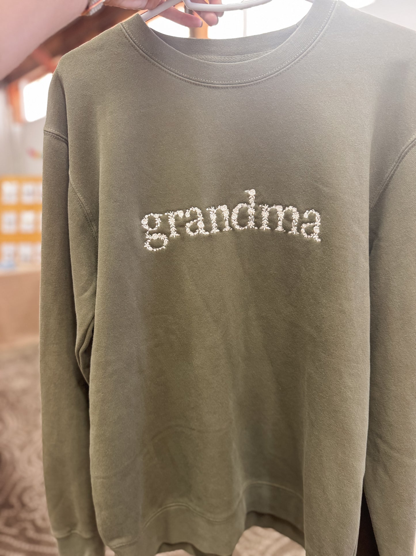 grandma Floral | olive green - MADE TO ORDER