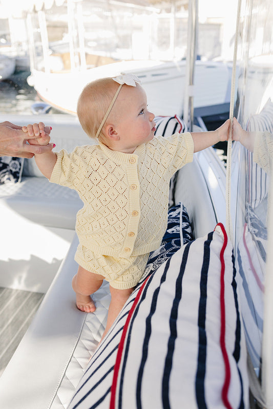 Yellow Cardigan Bloomer Set