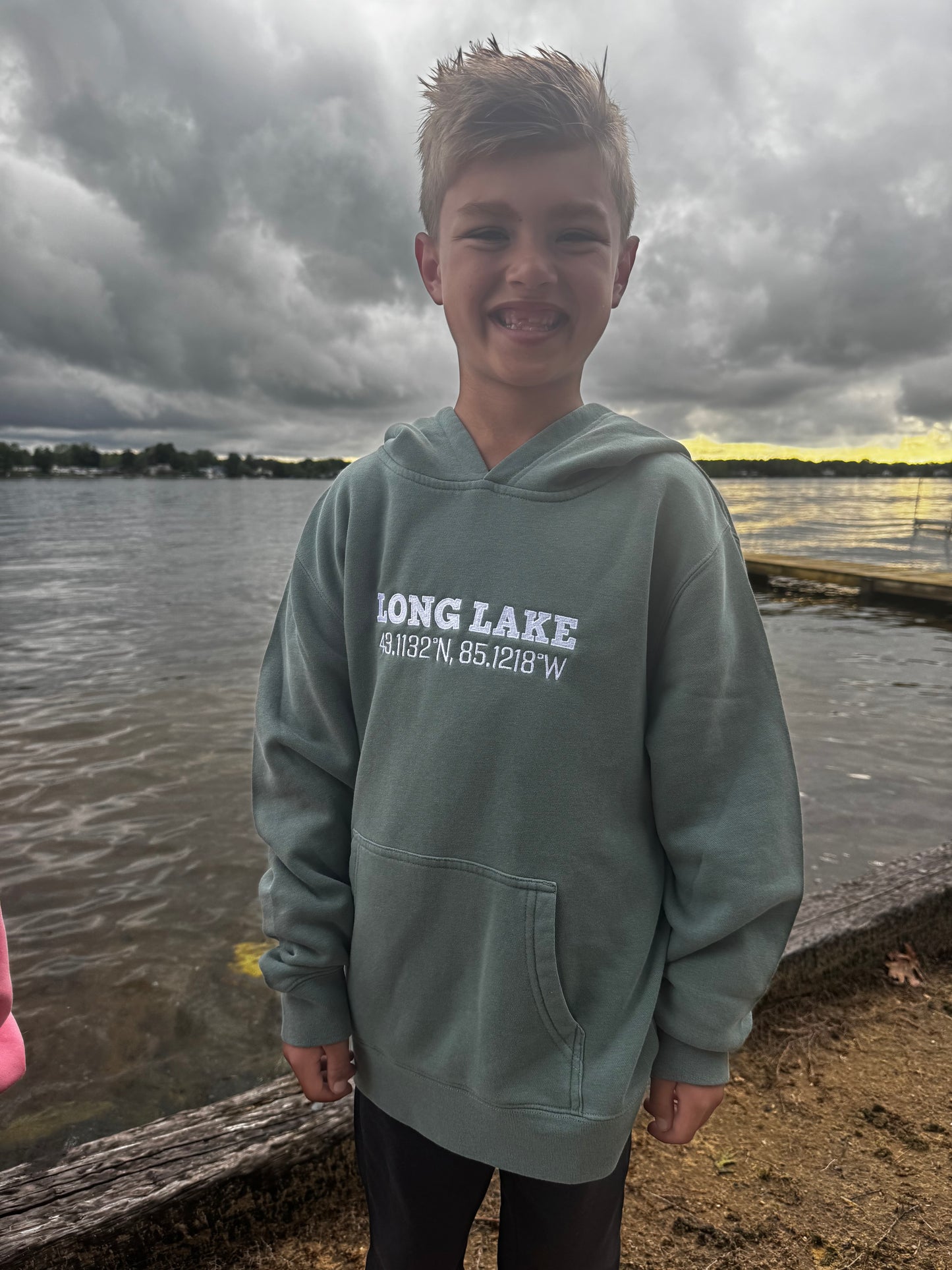 Long Lake Coordinates Youth Hoodie | MADE TO ORDER | Multiple Color Options