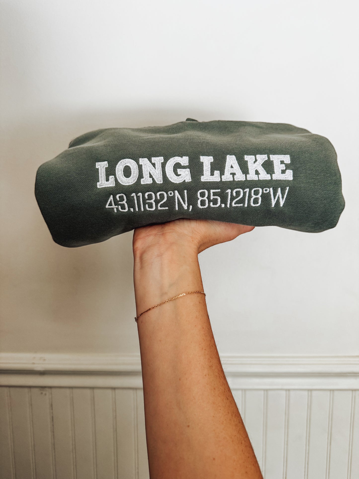 Long Lake Coordinates Adult Crewneck/Hoodie | MADE TO ORDER | Multiple Color Options