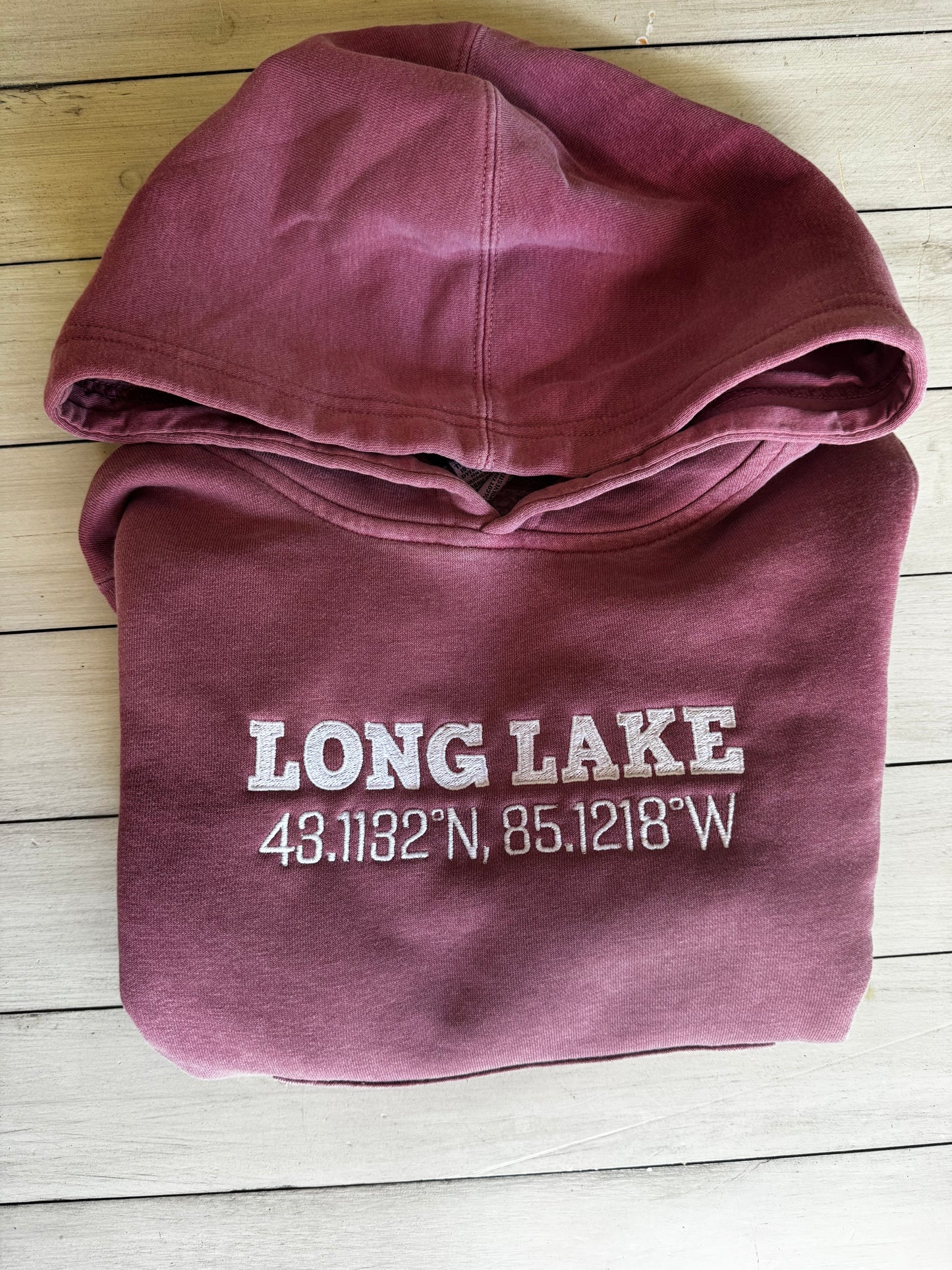 Long Lake Coordinates Youth Hoodie | MADE TO ORDER | Multiple Color Options