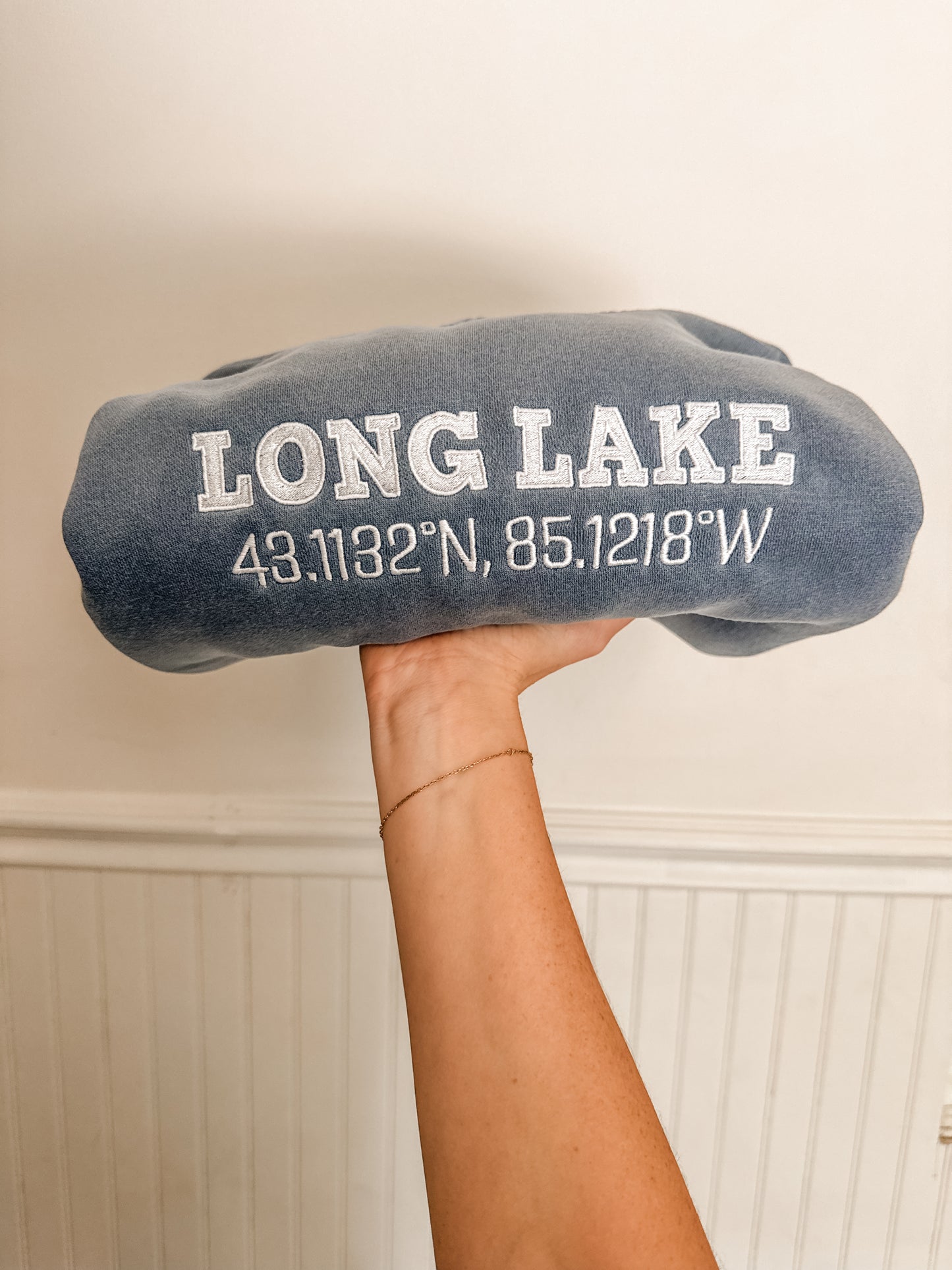 Long Lake Coordinates Adult Crewneck/Hoodie | MADE TO ORDER | Multiple Color Options