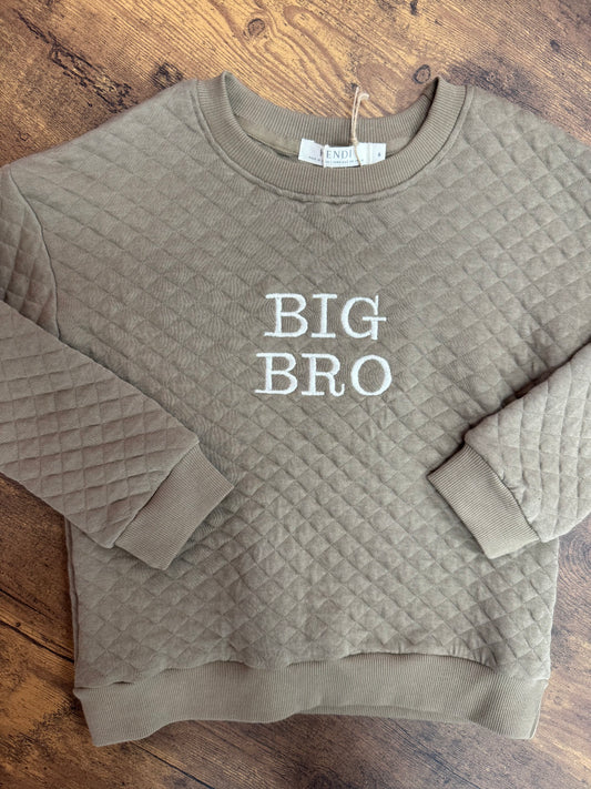 BIG BRO | 5T/6 | Quilted Taupe Crewneck