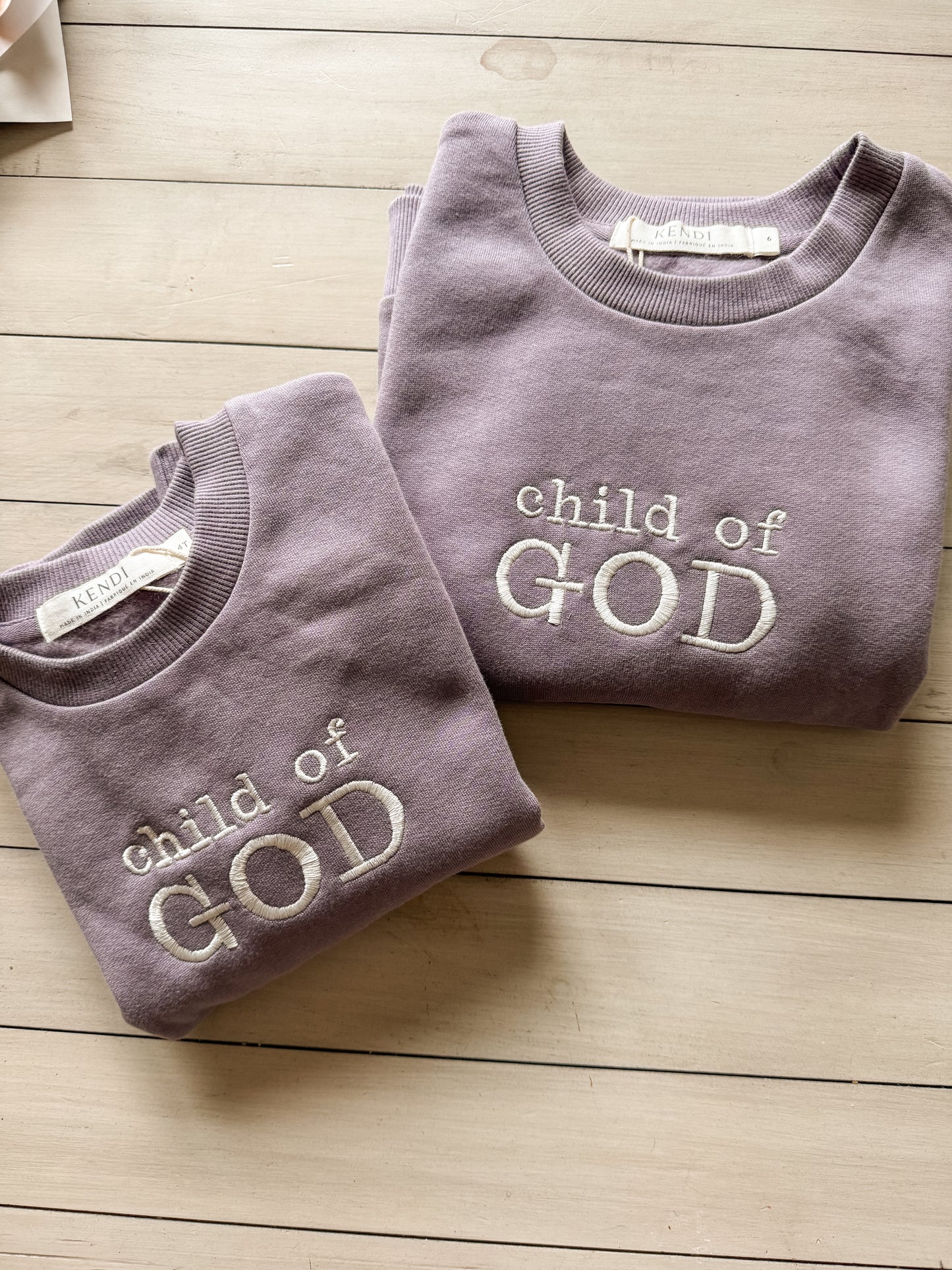 child of GOD | Ruffled-Sleeve Plum Sweatshirt | MADE TO ORDER