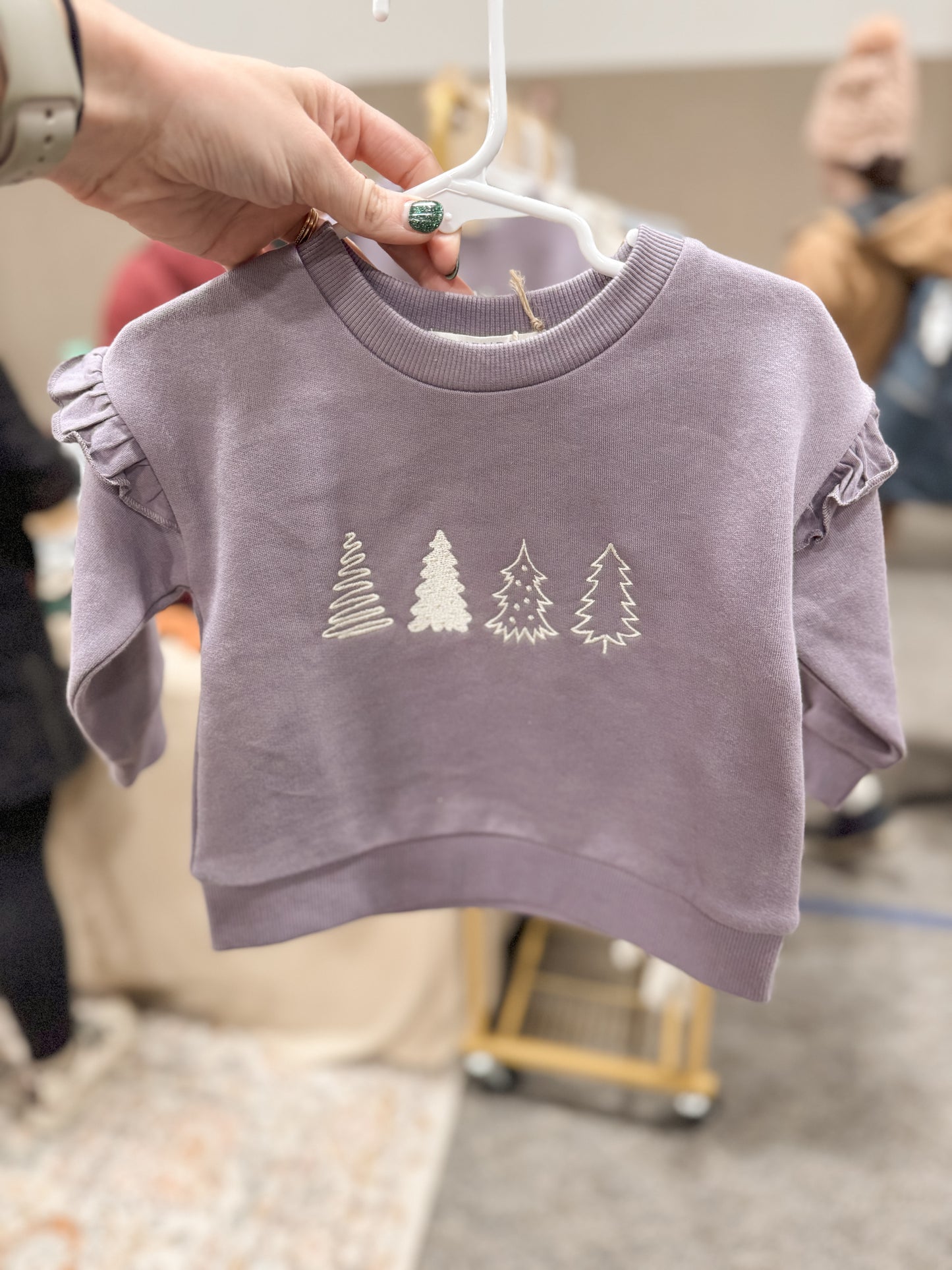 Holiday Trees | Ruffled-Sleeve | Fog