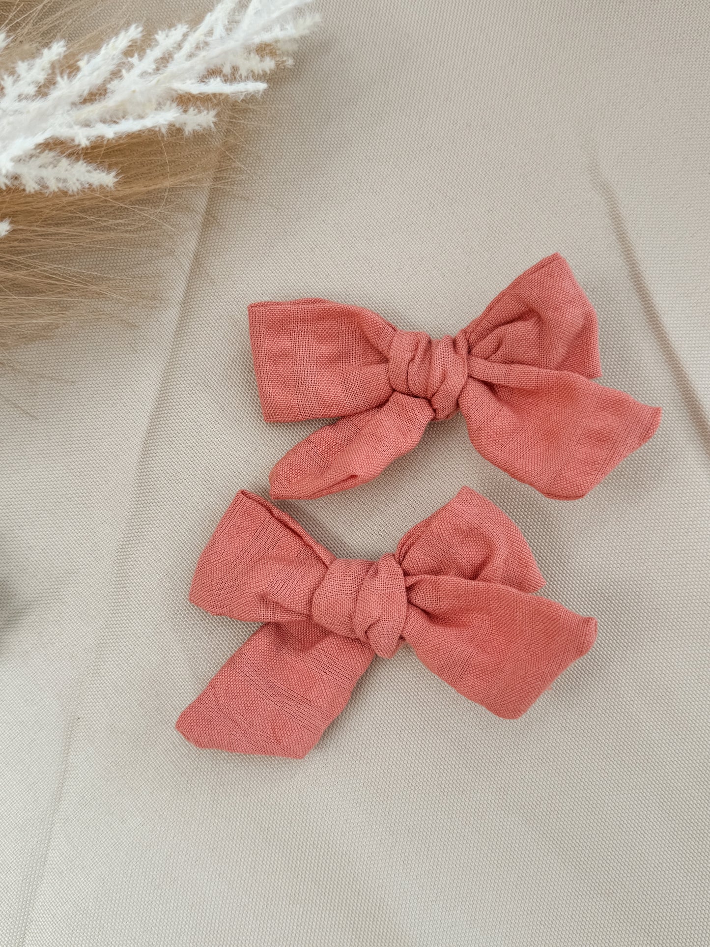 Summer Coral Bow Clip