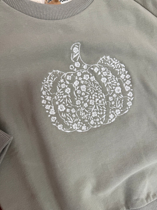 Floral Pumpkin | 3T | Artichoke Crewneck