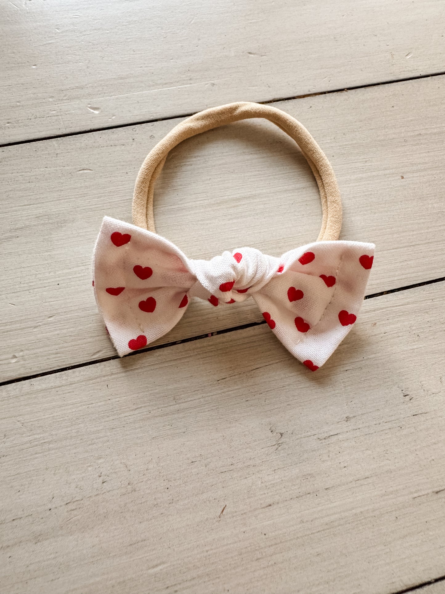Simple Red Hearts Classic Bow