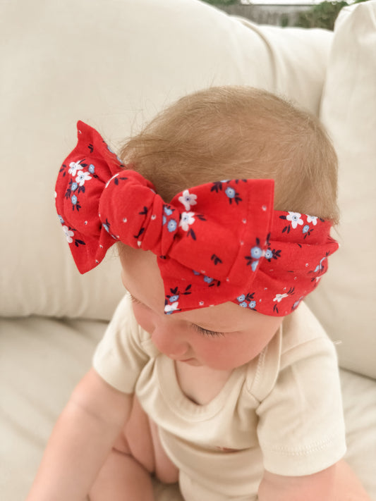 Floral Freedom Chunky Bow