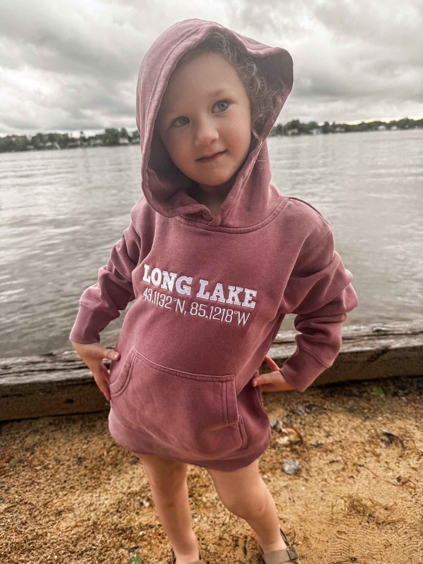 Long Lake Coordinates Youth Hoodie | MADE TO ORDER | Multiple Color Options