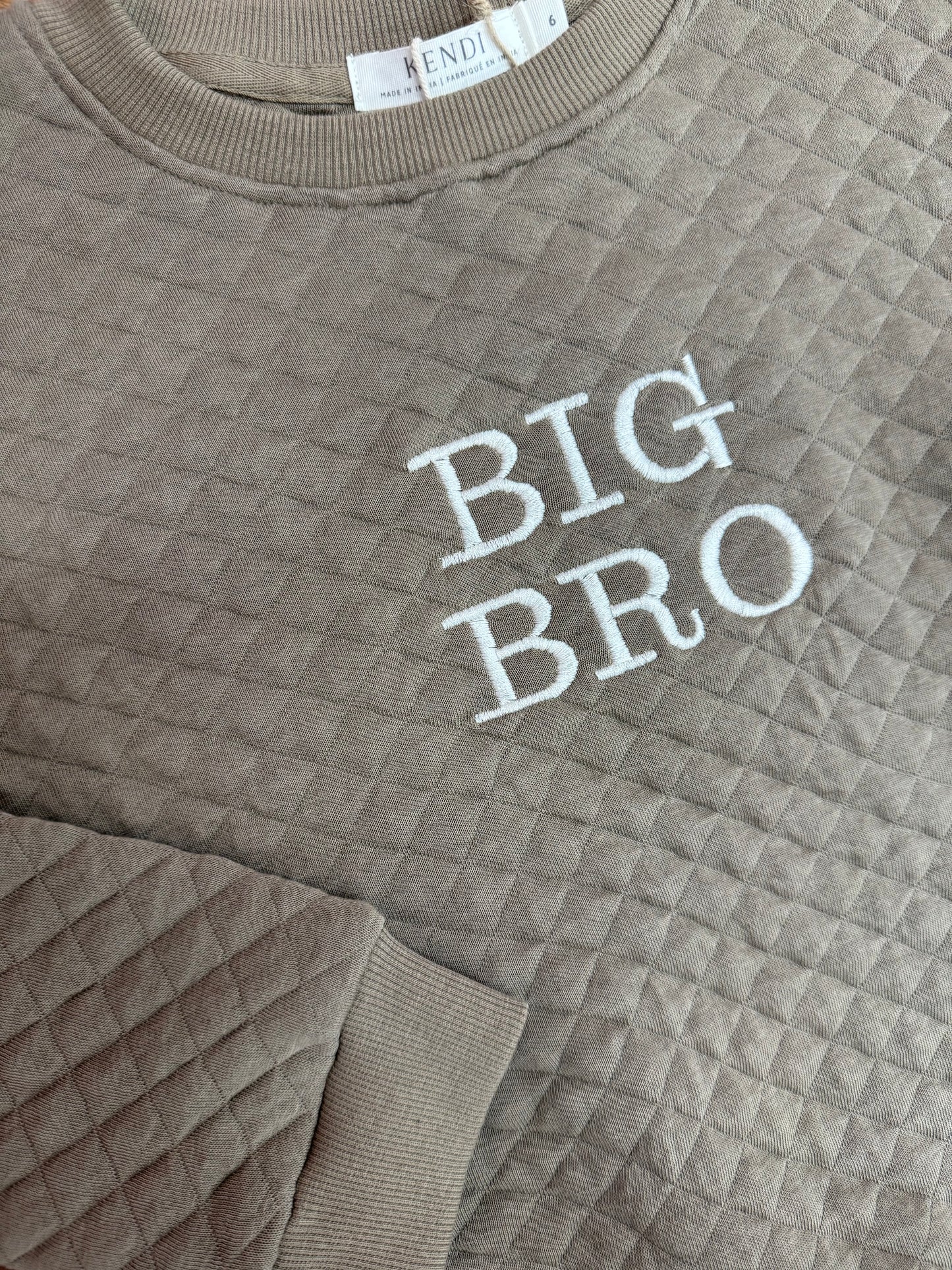 BIG BRO | 5T/6 | Quilted Taupe Crewneck