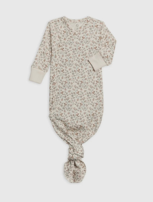 Organic Newborn Indy Kimono Gown
-Yuma Floral / Teal + Taupe