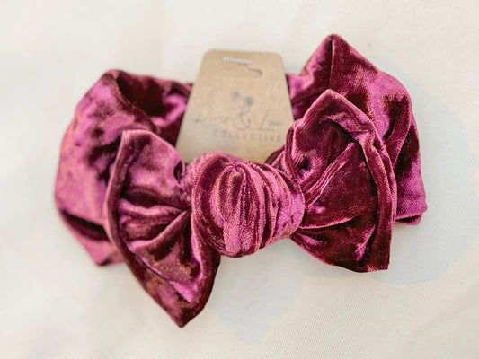 Velvet Maroon Chunky Bow