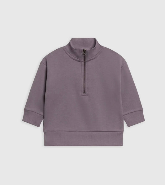 Mack Fleece Dropped Shoulder Half Zip Pullover - Fog