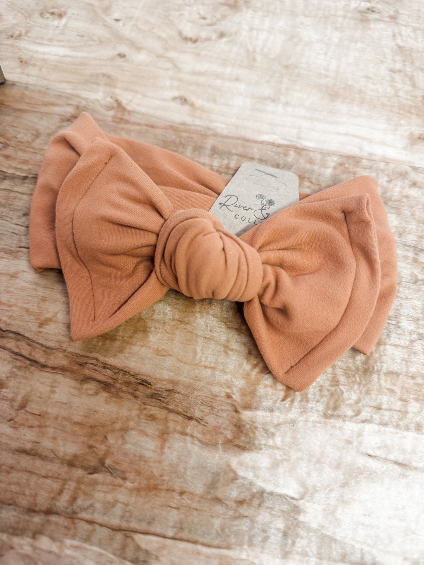 Rusty Peach Chunky Bow
