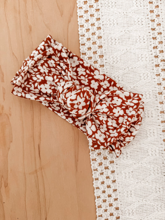 Rusty Floral Chunky Bow