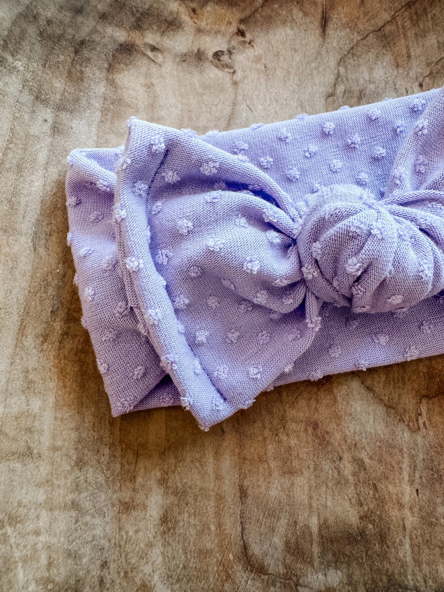 Spring Lilac Swiss Dot Chunky Bow