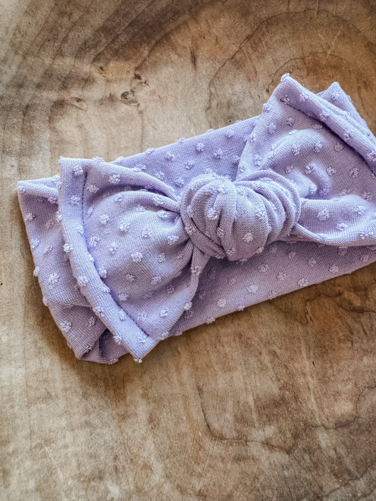 Spring Lilac Swiss Dot Chunky Bow