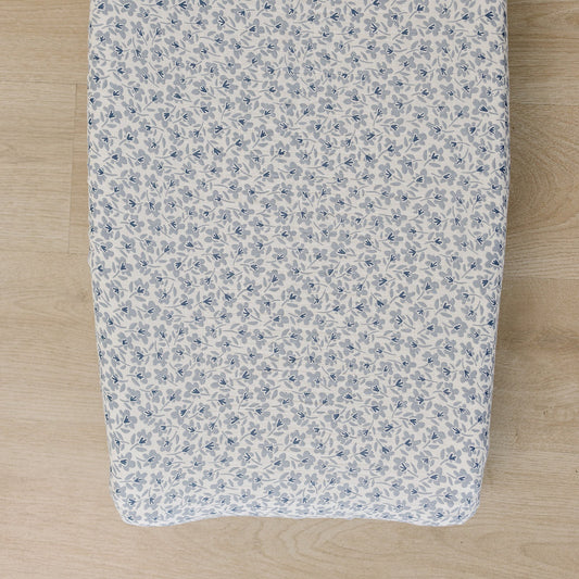 Blue Blossom Muslin Changing Pad Cover