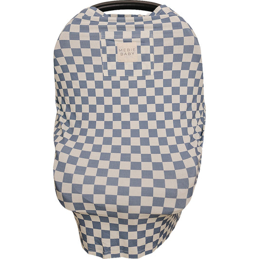 Blue Checkered Ribbed Bamboo Multi-Use Cover